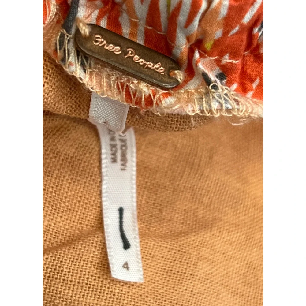 FREE PEOPLE ORANGE ROSALYN BUTTON TASSEL TIE ONE PIECE JUMPSUIT OB877947 SZ 4